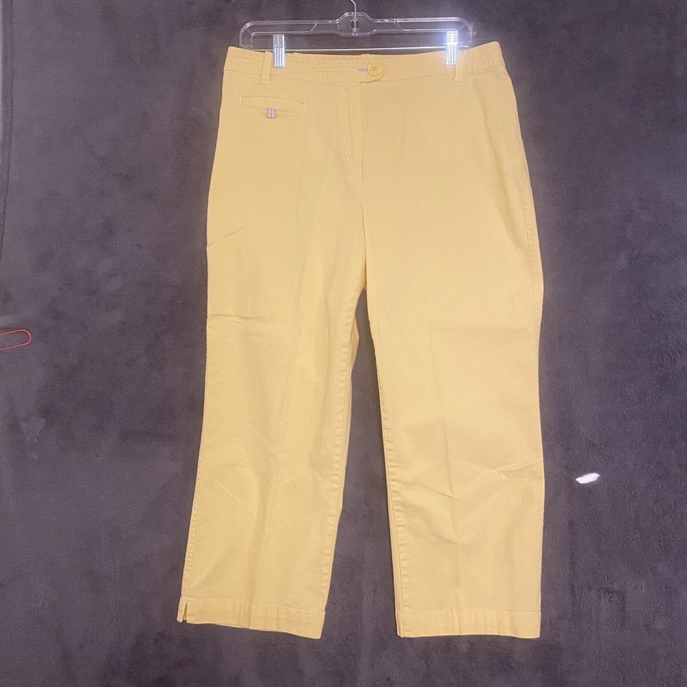Women's Crazy Horse Stretch Yellow Capri's Size 14